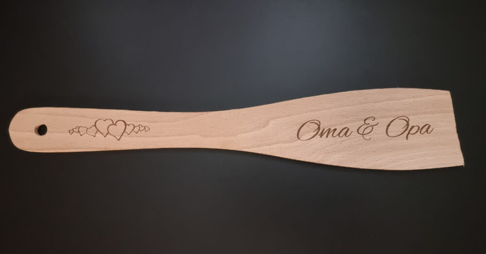 Kochlöffel-Set aus Buchenholz mit Gravur