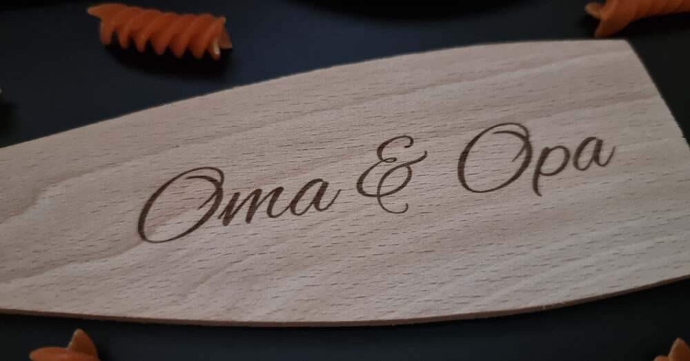 Kochlöffel-Set aus Buchenholz mit Gravur